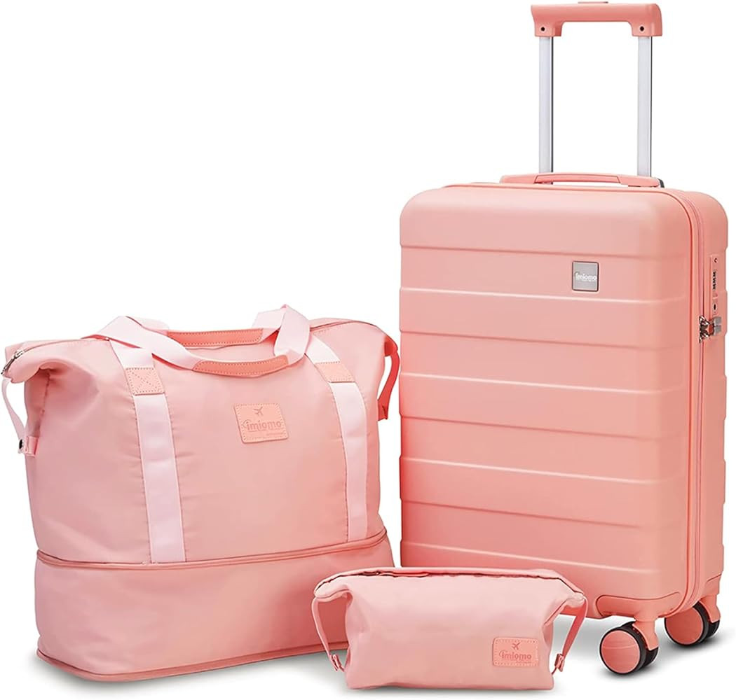 imiomo Carry on Luggage, 20 IN Carry-on Suitcase with Spinner Wheels, Hardside 3PCS Set Lightweig... | Amazon (US)