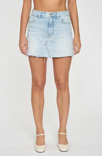 Malibu Distressed Cutoff Denim Miniskirt | Nordstrom