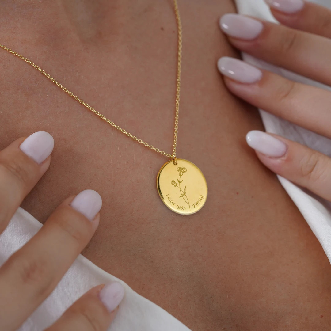 Birth Month Necklace, Flower Necklace, Birthday Necklace, Personalized Gifts for Her, Girlfriend,... | Etsy (US)