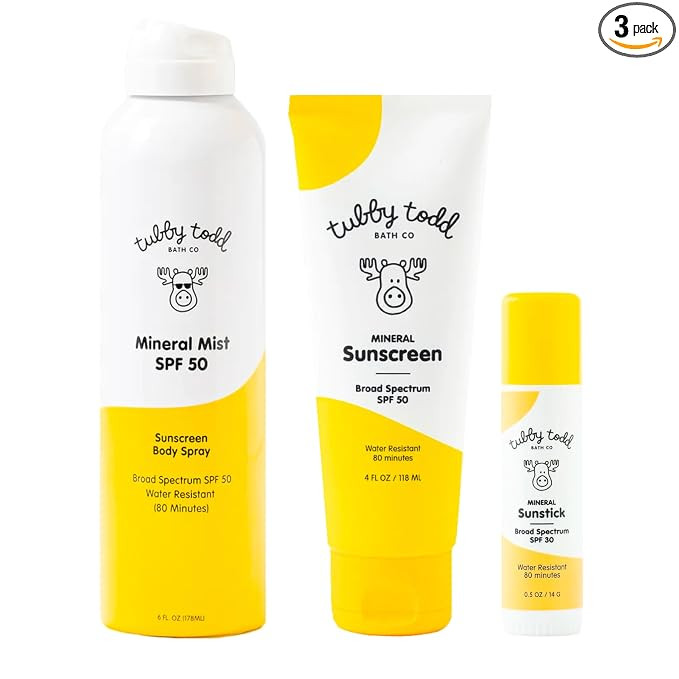 Tubby Todd Face and Body Mineral Sunscreen Kit for Baby, Toddler and Kids | Amazon (US)