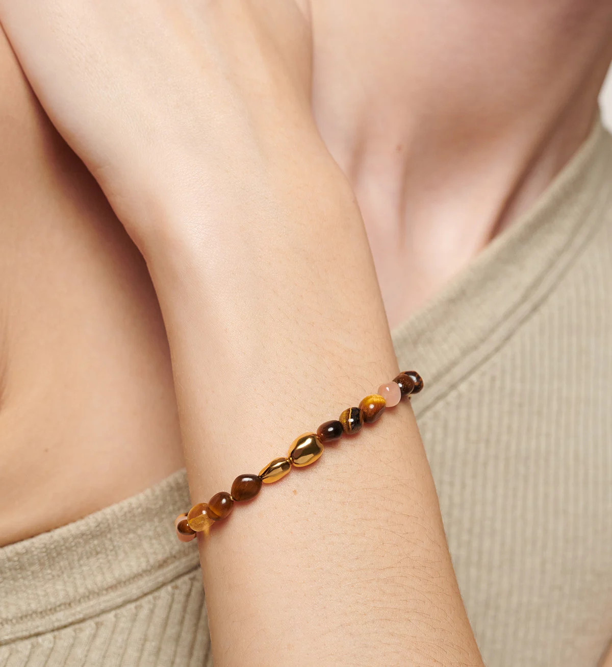 Rio Neutral Gemstone Beaded Bracelet | Monica Vinader (US)