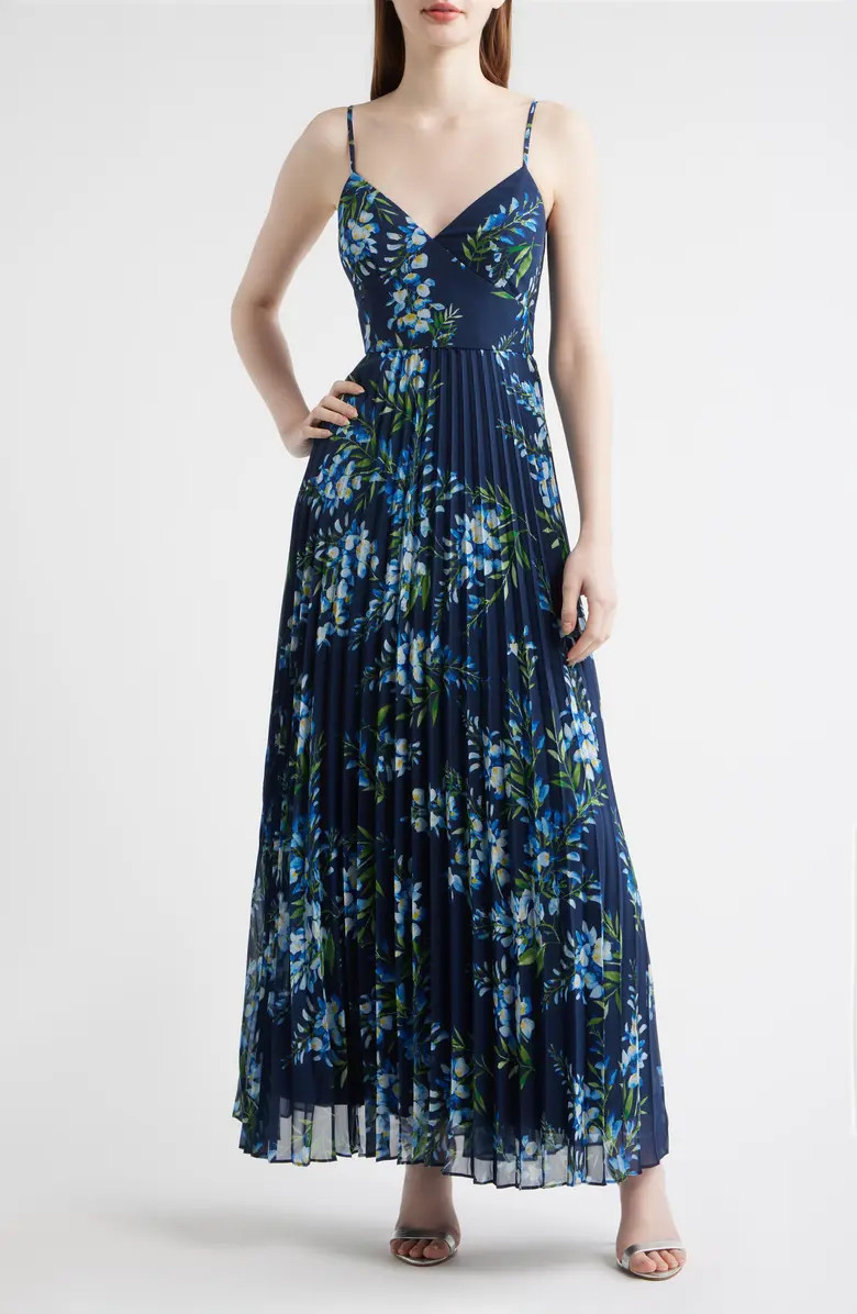 Julia Jordan Floral Pleated Gown | Nordstrom | Nordstrom