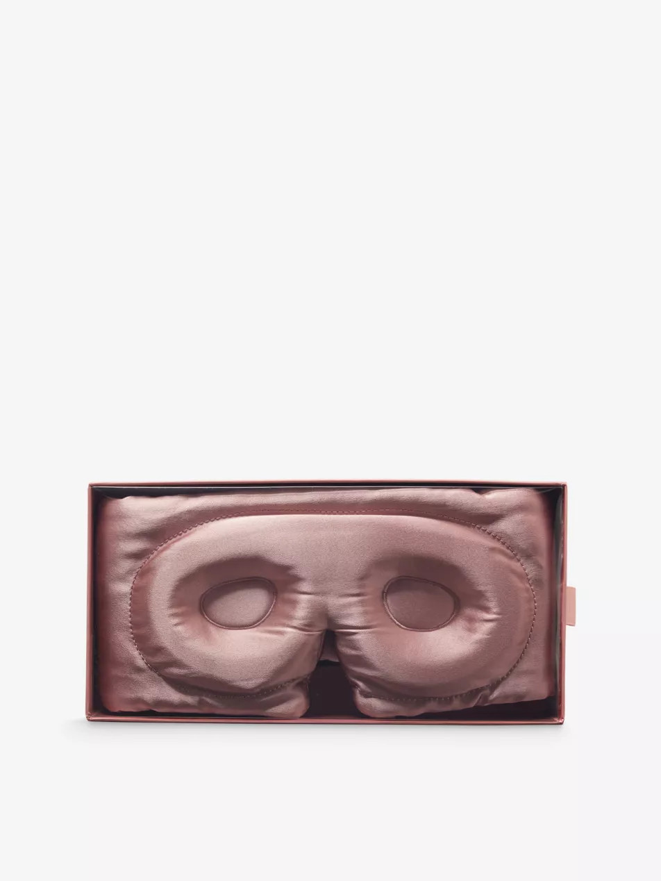 Brand-embroidered padded silk sleep mask | Selfridges