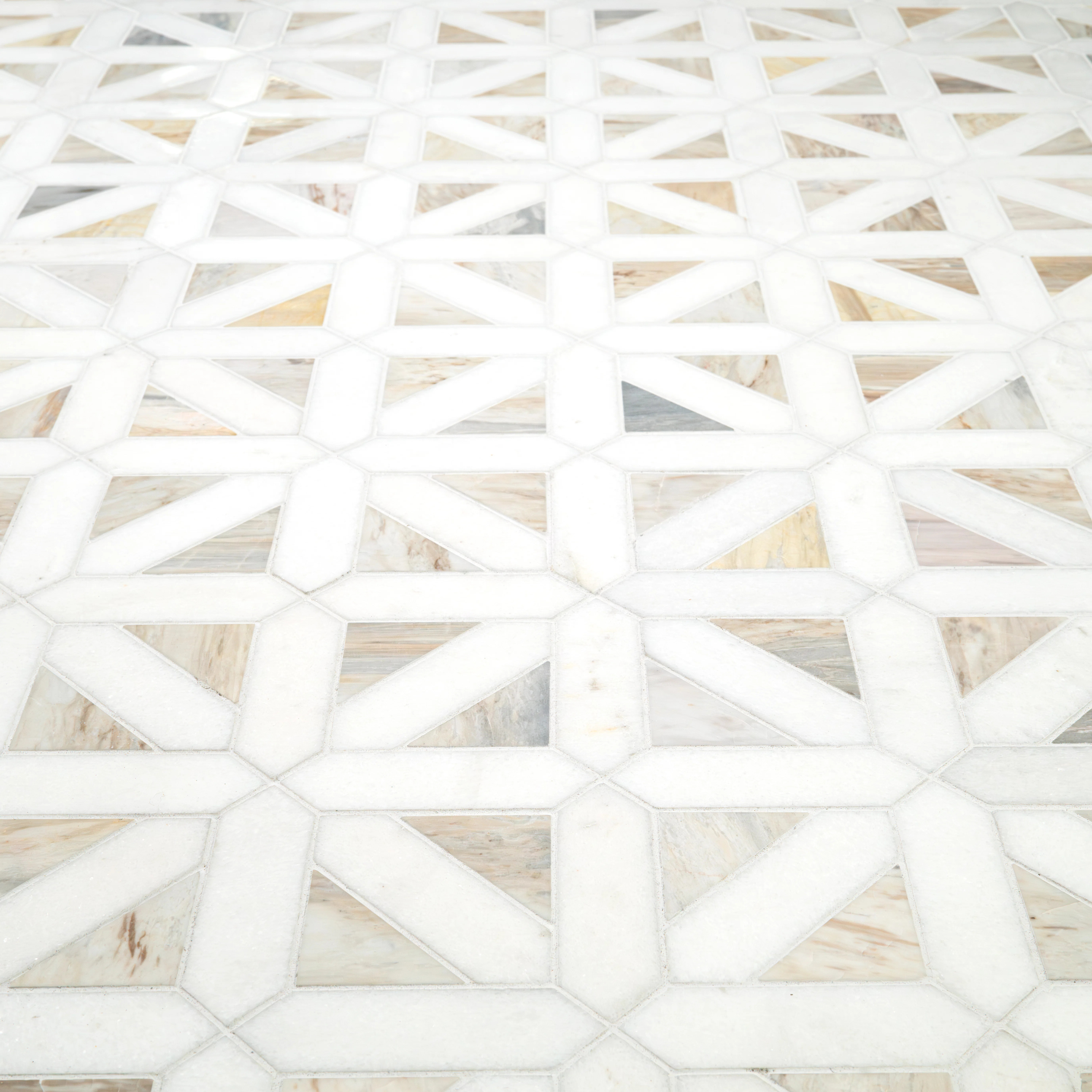 Auralie Geometric 12 in. x 12 in. Polished Marble Mosaic Floor and Wall Tile | Wayfair North America