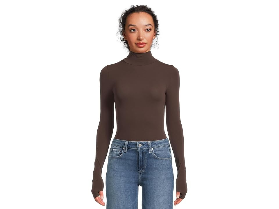 Commando Ballet Body Turtleneck Bodysuit With Thumbholes Women's Jumpsuit & Rompers One Piece Espresso, Cotton/Elastane/Nylon | Zappos