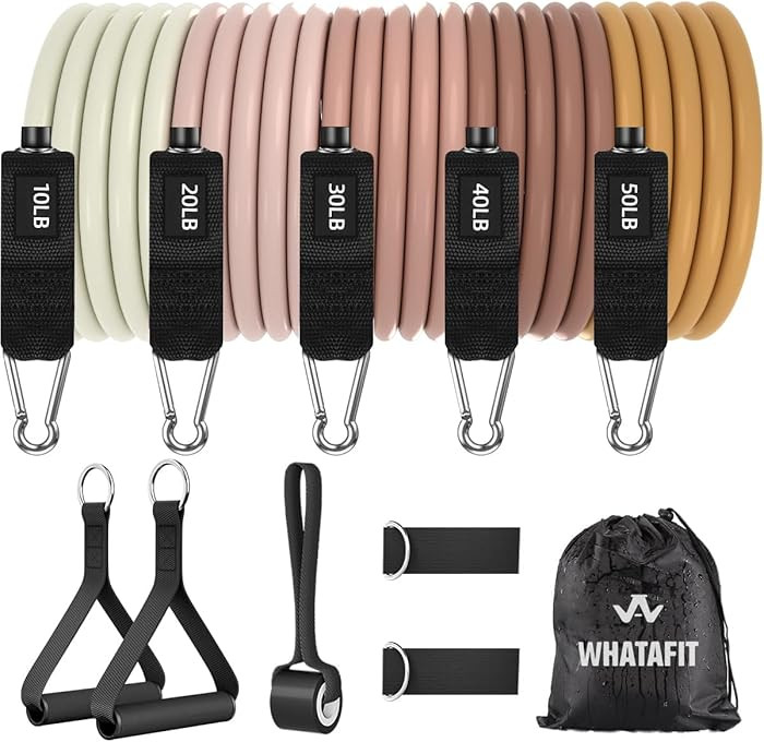WHATAFIT Resistance Bands, Exercise Bands，Resistance Bands for Working Out, Work Out Bands with... | Amazon (US)