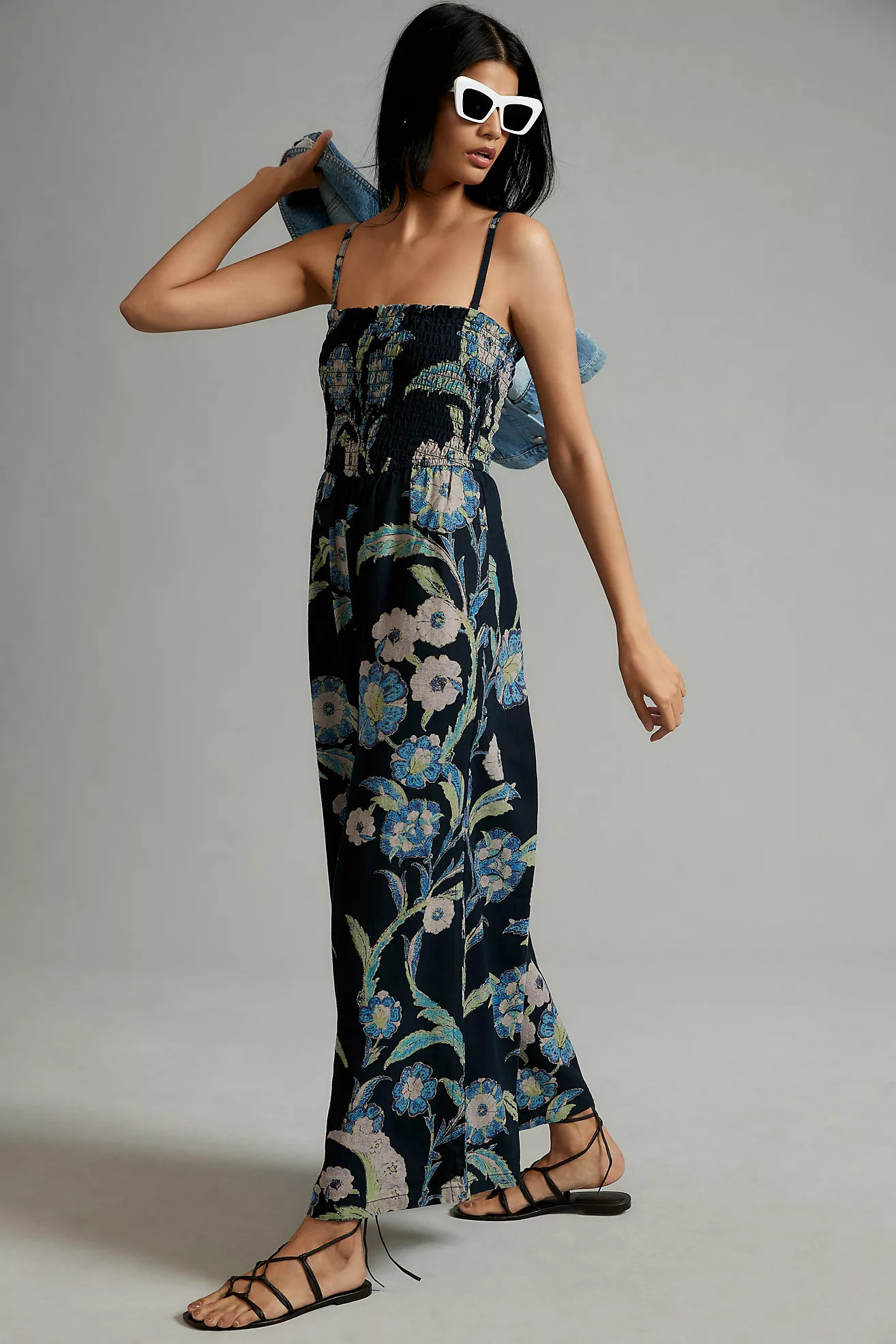 Pilcro Smocked Printed Jumpsuit | Anthropologie (US)