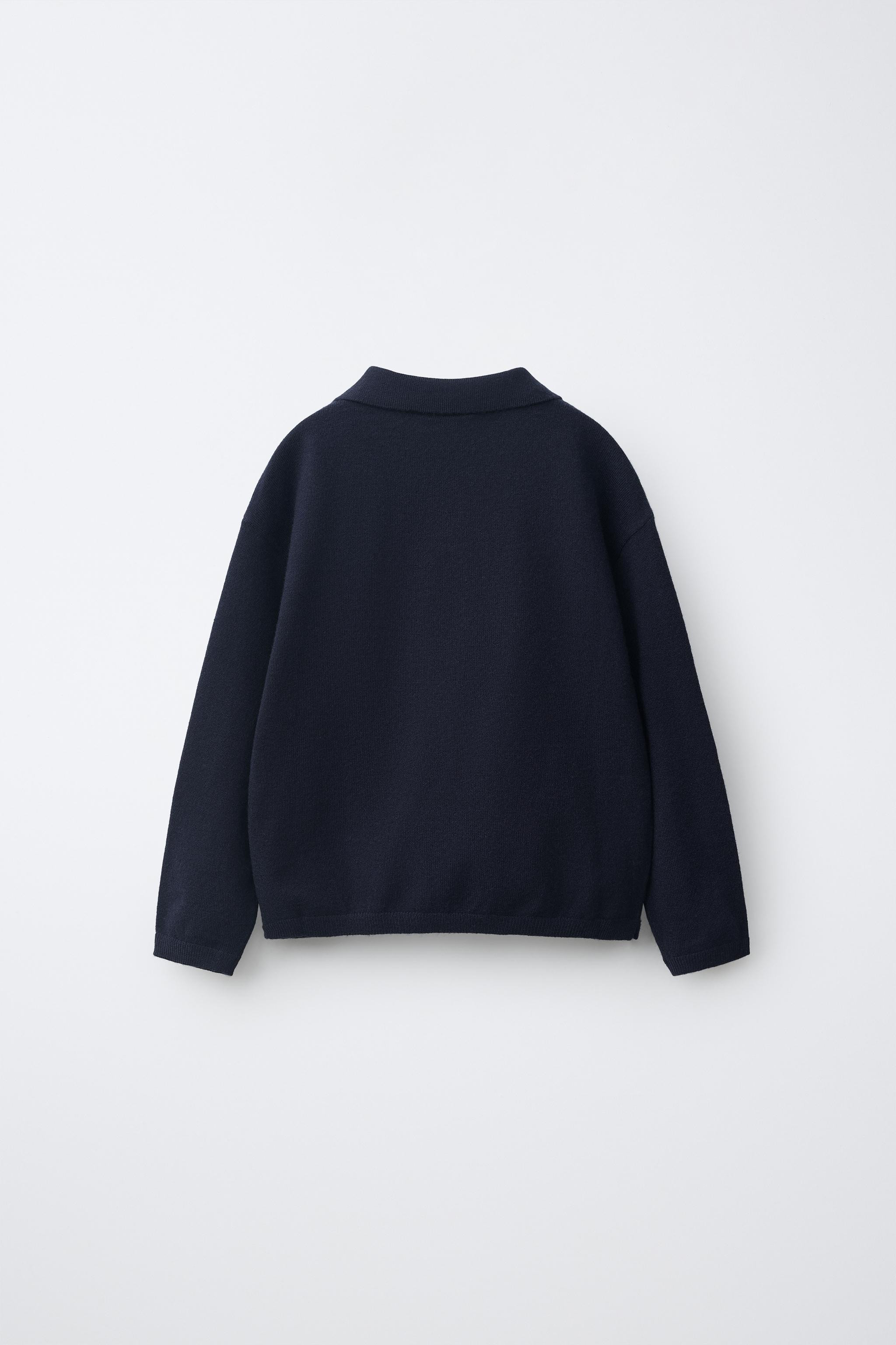Knit polo shirt with polo collar and long sleeves. Button closure at yoke. | Zara US
