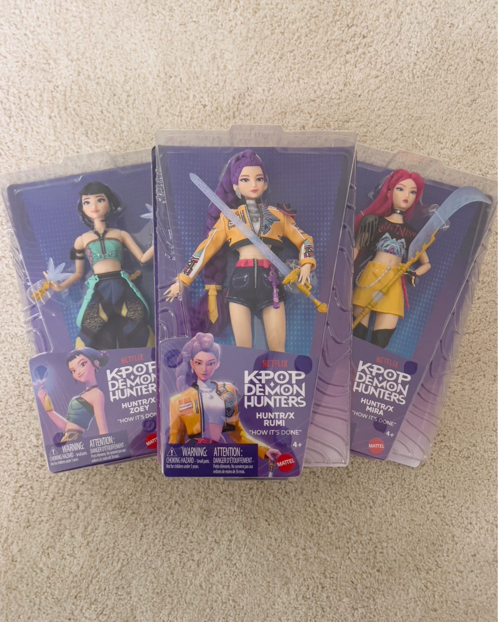 Kpop demon hunters, huntr/x, rumi, Mira, Zoey, Jinu, Kpop Barbies, Kpop dolls, demon hunter Barbie’s, demon hunters dolls

#LTKKids #LTKSaleAlert #LTKdayinmylife