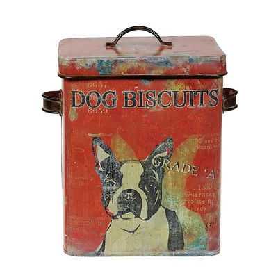 Metal Dog Biscuits Container with Lid | Wayfair North America