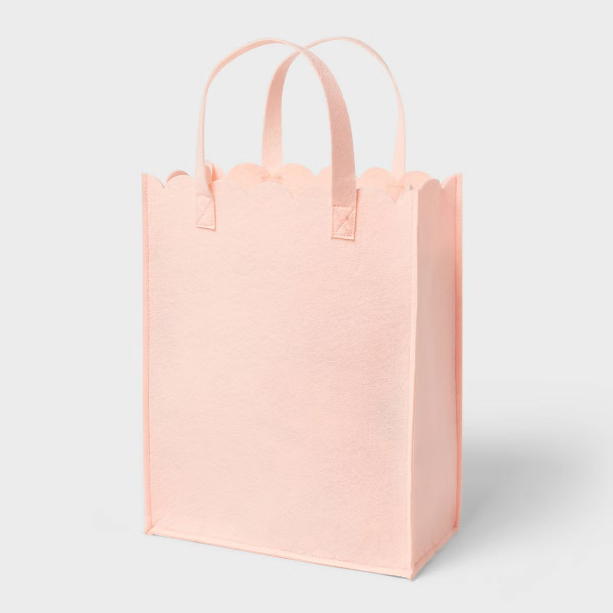 Medium Reusable Felt Scalloped Edge 12.6"x10" Gift Bag Light Pink - Spritz™ | Target