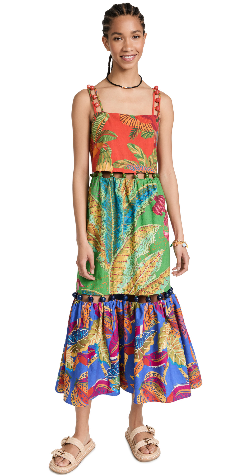FARM Rio Mixed Prints Beaded Dress | Shopbop