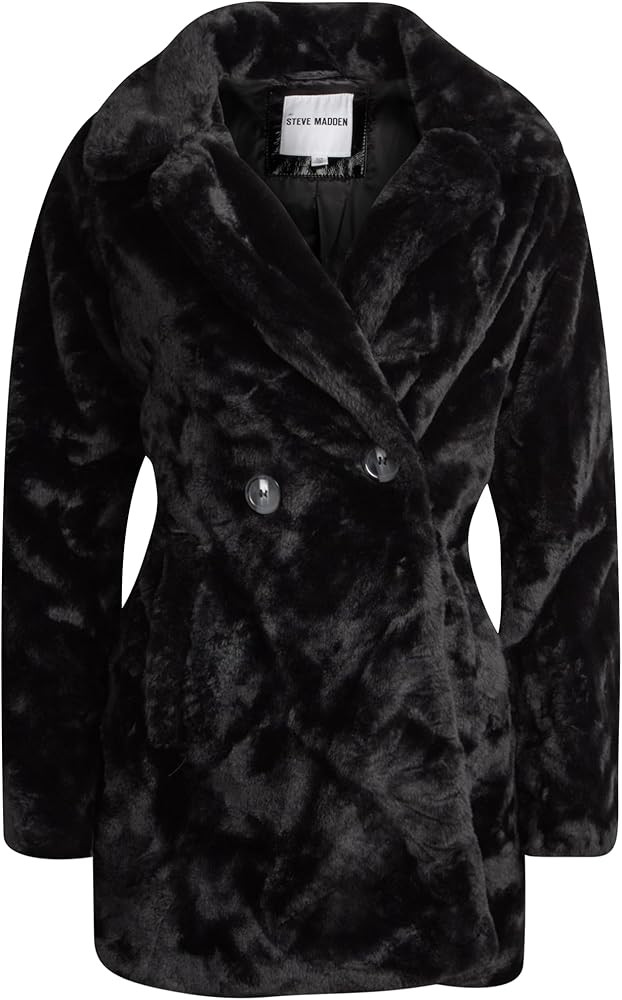 Steve Madden Women's Fur Coat - Cozy Faux Fur Coat for Women - Warm Fuzzy Long Womens Winter Coat... | Amazon (US)
