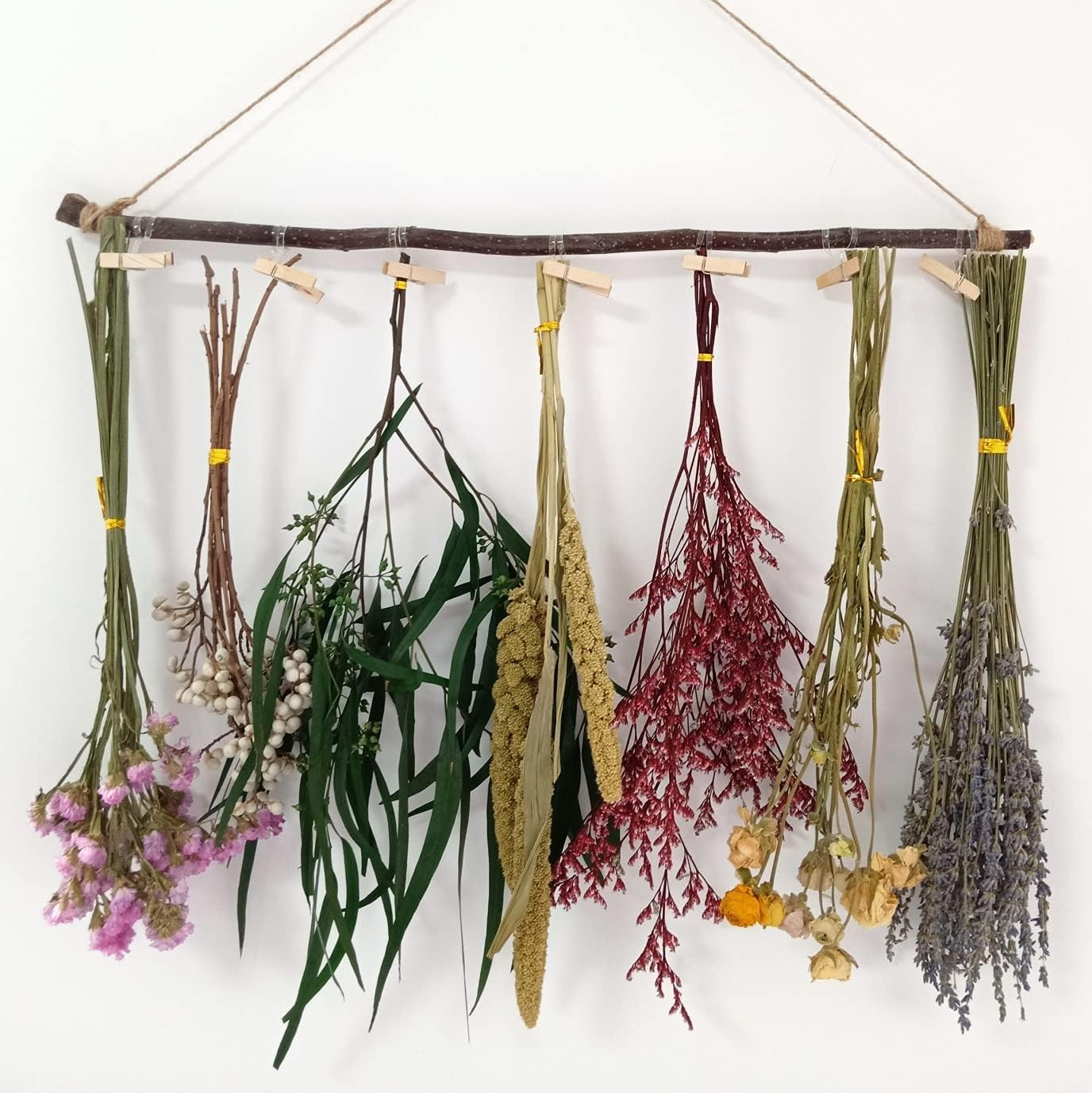 Dried Flower Rack Dried Flower Wall Hanging Farmhouse Wall Decor Dried Herb Rack - Lavender | Amazon (US)