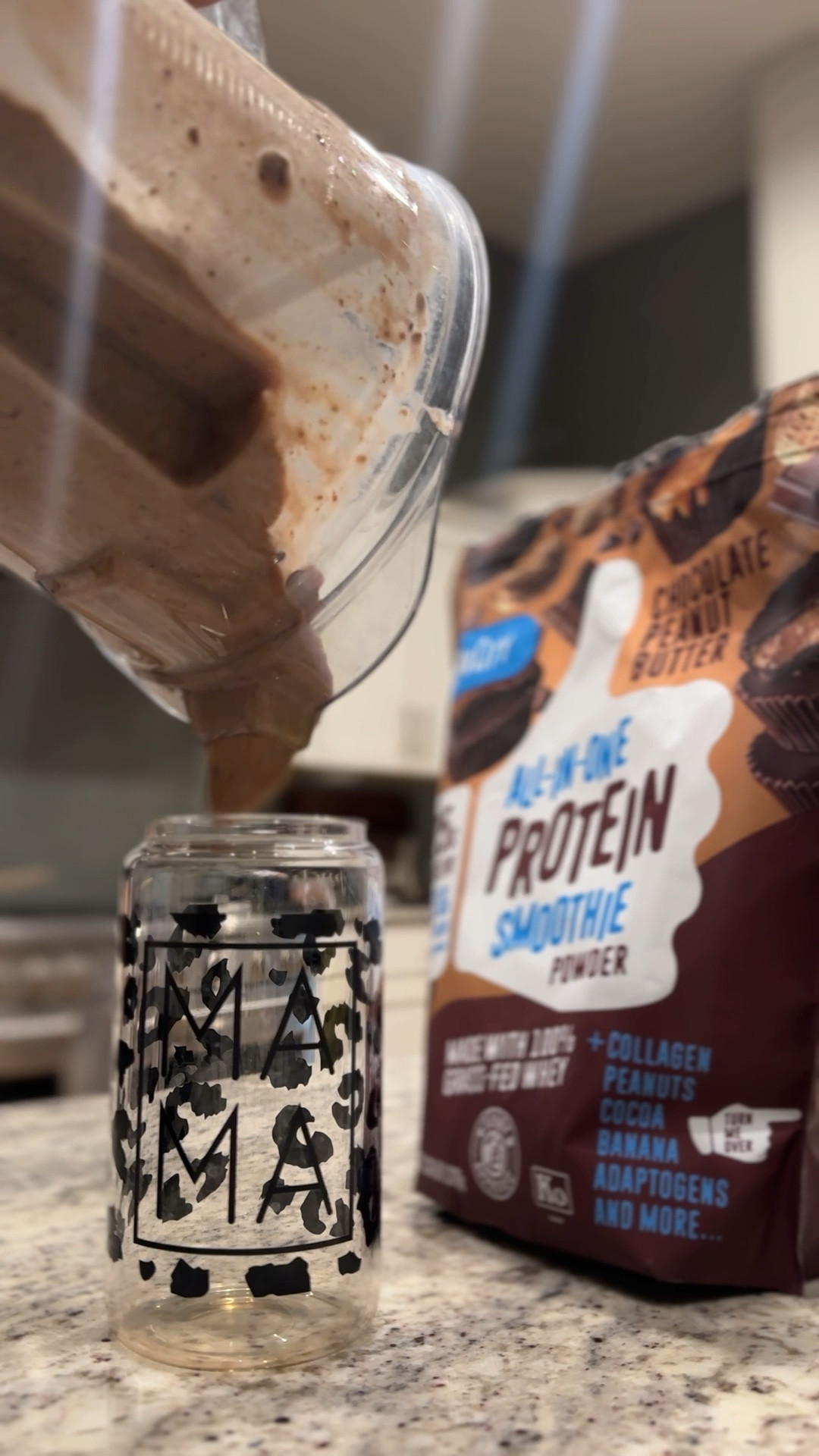 Best protein powder and yummiest frozen high-protein “Frappuccino” recipe:

8oz Almond Milk
1 - 1.5 scoops of Flavcity Chocolate Peanut Buttet All-in-One Proteij Smoothie Powder
Ice
4 pieces tru fru frozen nature’s bananas

Blend on high for about 20-30 seconds. The idea is to have the ice blended in but still have some chocolate chunks left!


#LTKmomlife #LTKdayinmylife #LTKfitnessgoals