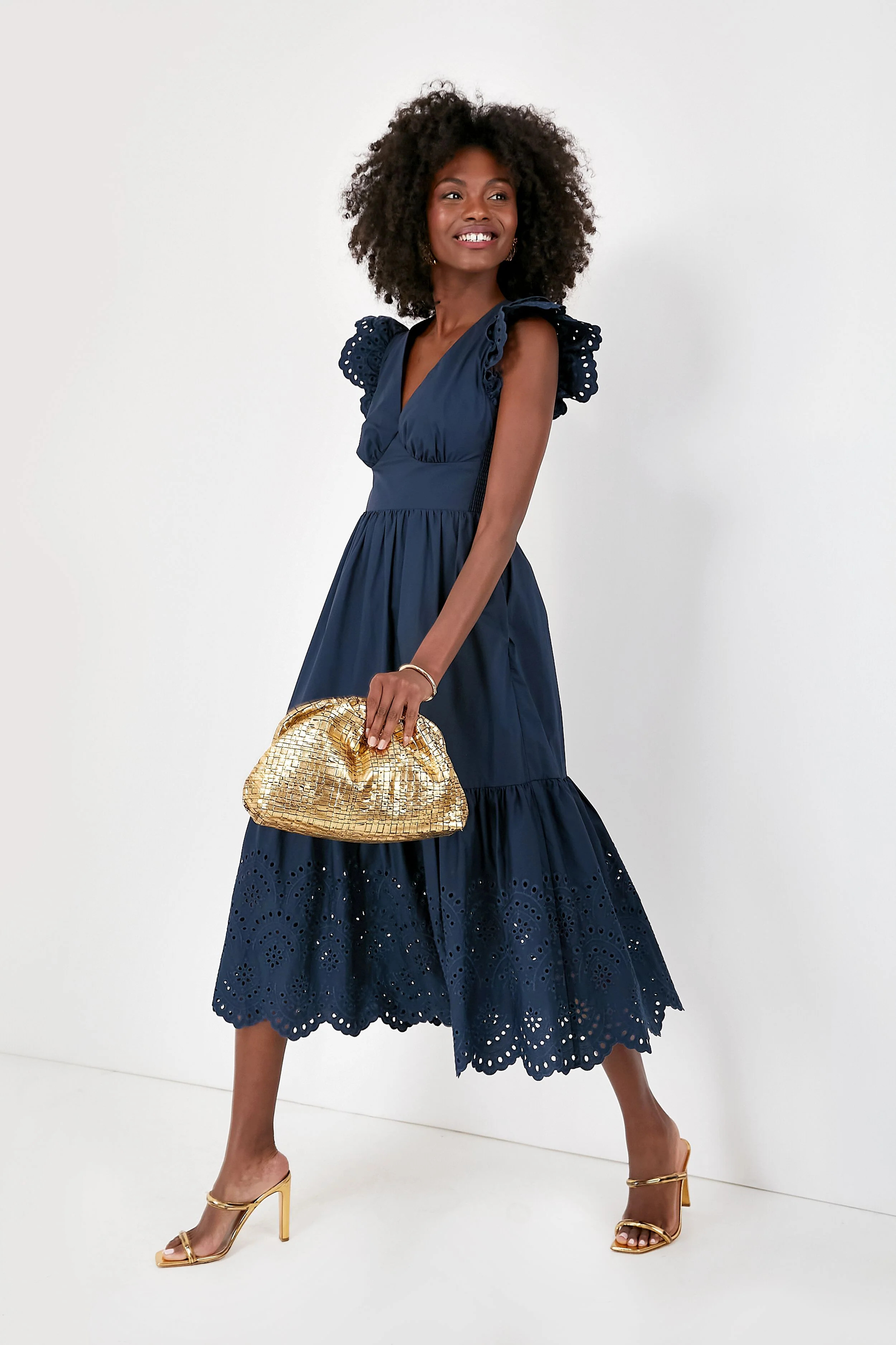 Navy Eyelet Marshall Maxi Dress | Tuckernuck (US)