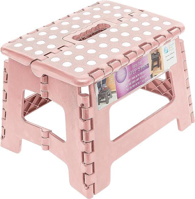 Totally Living 9" Inch Folding Step Stool | Lightweight Anti-Skid & Non-Slip Design | Collapsible... | Amazon (US)