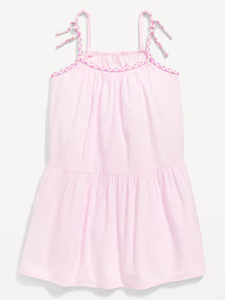 Printed Sleeveless Crinkle Crepe Tiered Dress for Toddler Girls | Old Navy | Old Navy (US)