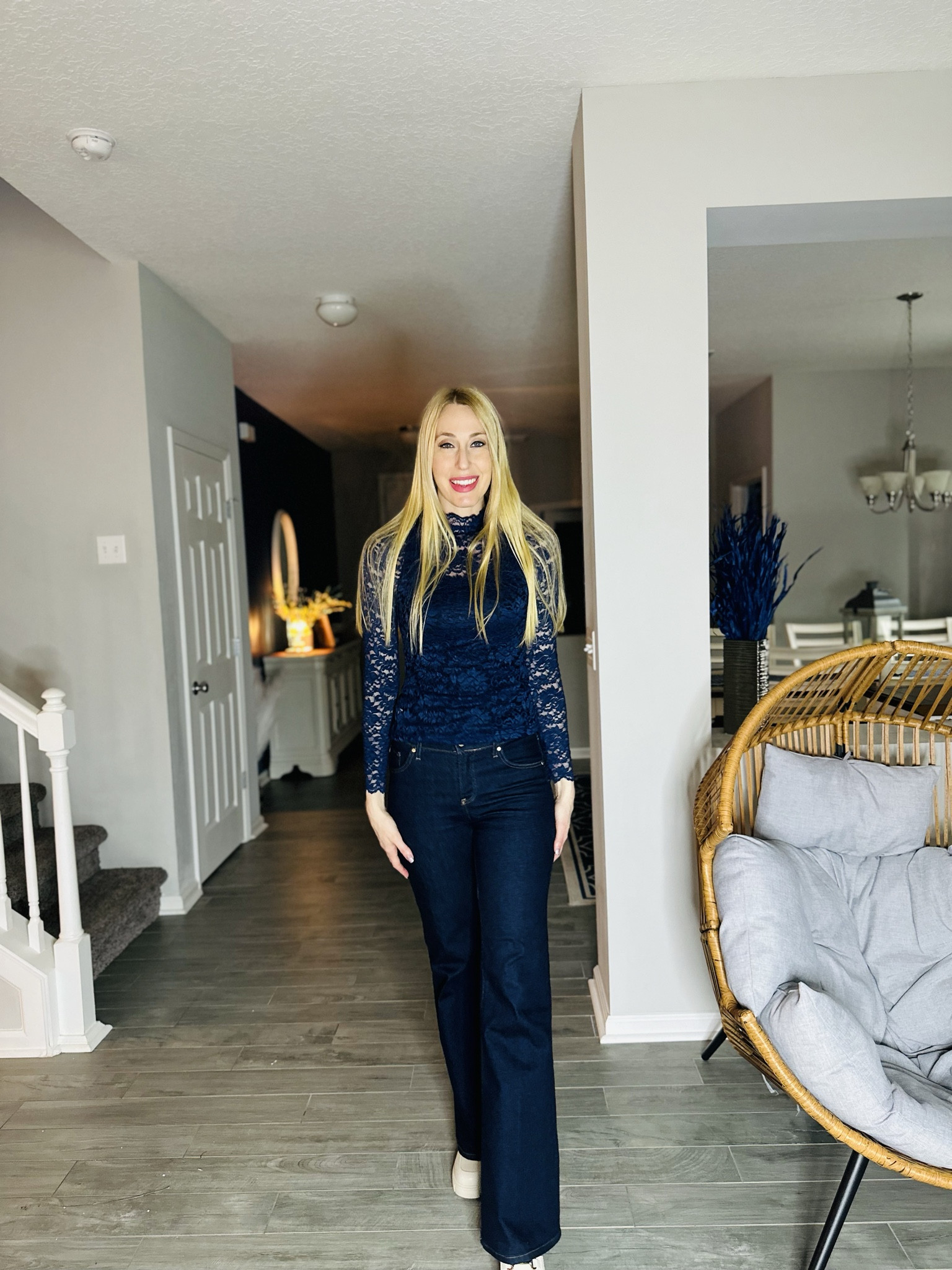 Cute Lace top to dress up my wardrobe 
I prefer wearing a shirt under it but you can do whatever you like 
It is stretchy and I am wearing size smalll

#LTKfindsunder50 #LTKSpringSale #LTKstyletip