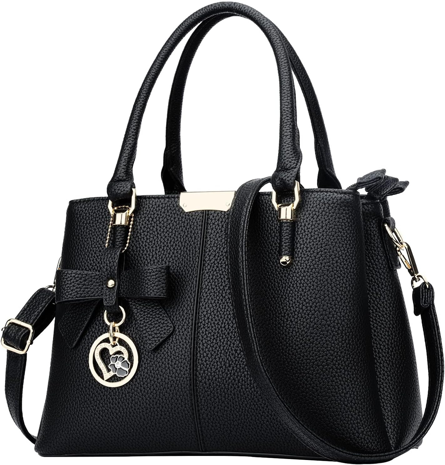 KKXIU Women Purses and Handbags, PU Leather Top Handle Satchel Bag | 3 Zippered Compartments, Removable Long Strap, Crossbody Purse for Ladies, Tote Shoulder Bag | Amazon (US)