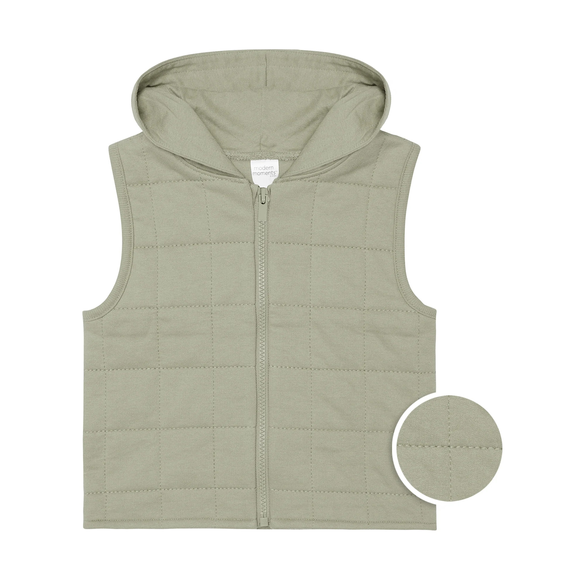 Modern Moments by Gerber Toddler Boy Quilted Hooded Zip Vest, Sizes 12M-5T | Walmart (US)