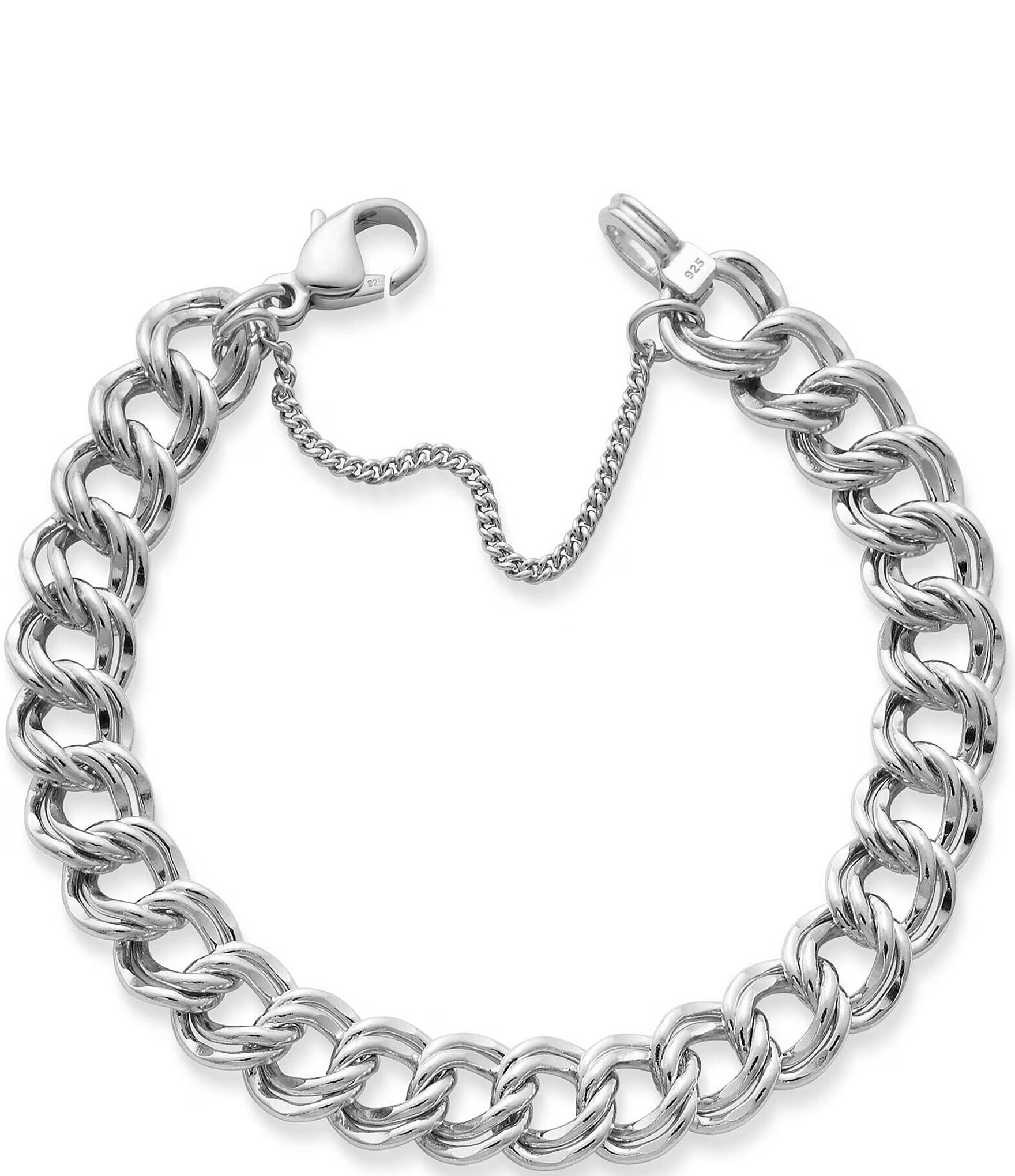 Heavy Double Curb Chain Charm Bracelet | Dillard's