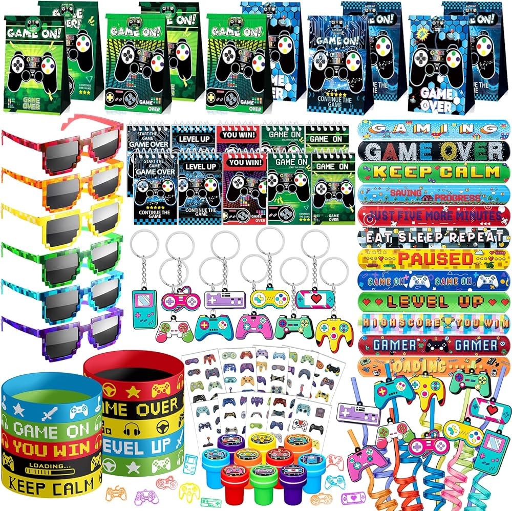 Video Game Party Favors Birthday Supplies for Kids Bags Game On Stuffer Gifts Boys Gamer Party De... | Amazon (US)
