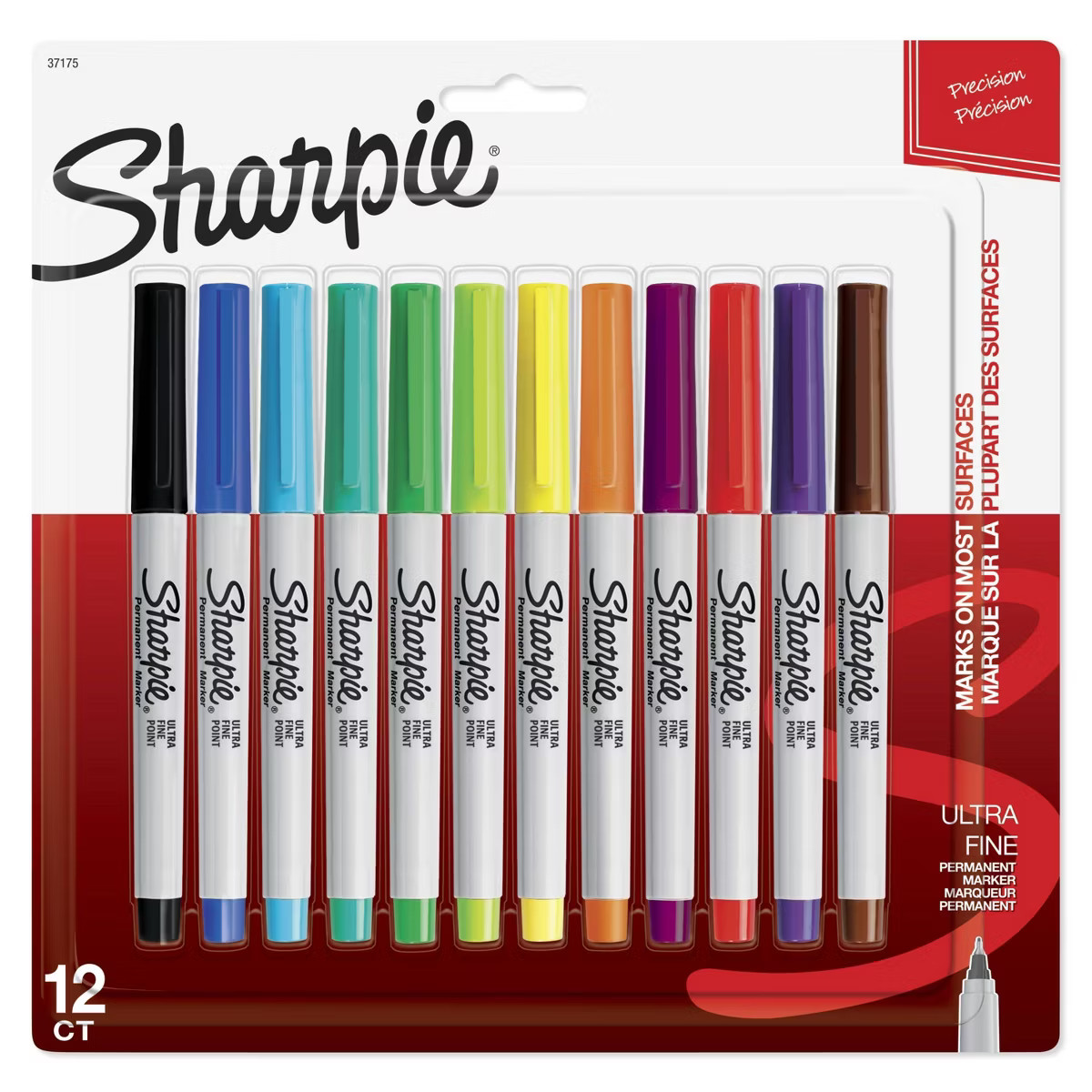 Sharpie 12pk Permanent Markers Ultra Fine Tip Multicolored | Target