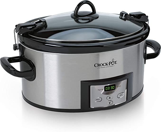 Crock-Pot SCCPVL610-S-A 6-Quart Cook & Carry Programmable Slow Cooker with Digital Timer, Stainle... | Amazon (US)