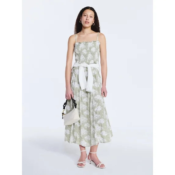 Free Assembly Women's Smocked Peplum Maxi Dress, Sizes XS-XXL | Walmart (US)