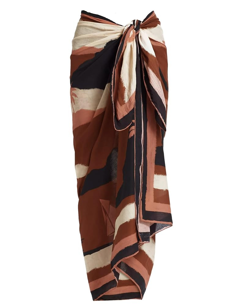 SeekMe Women's Summer Beach Coverups Printed Long Sarong Swimwear Bathing Suit Pareo Pashmina Wra... | Amazon (US)
