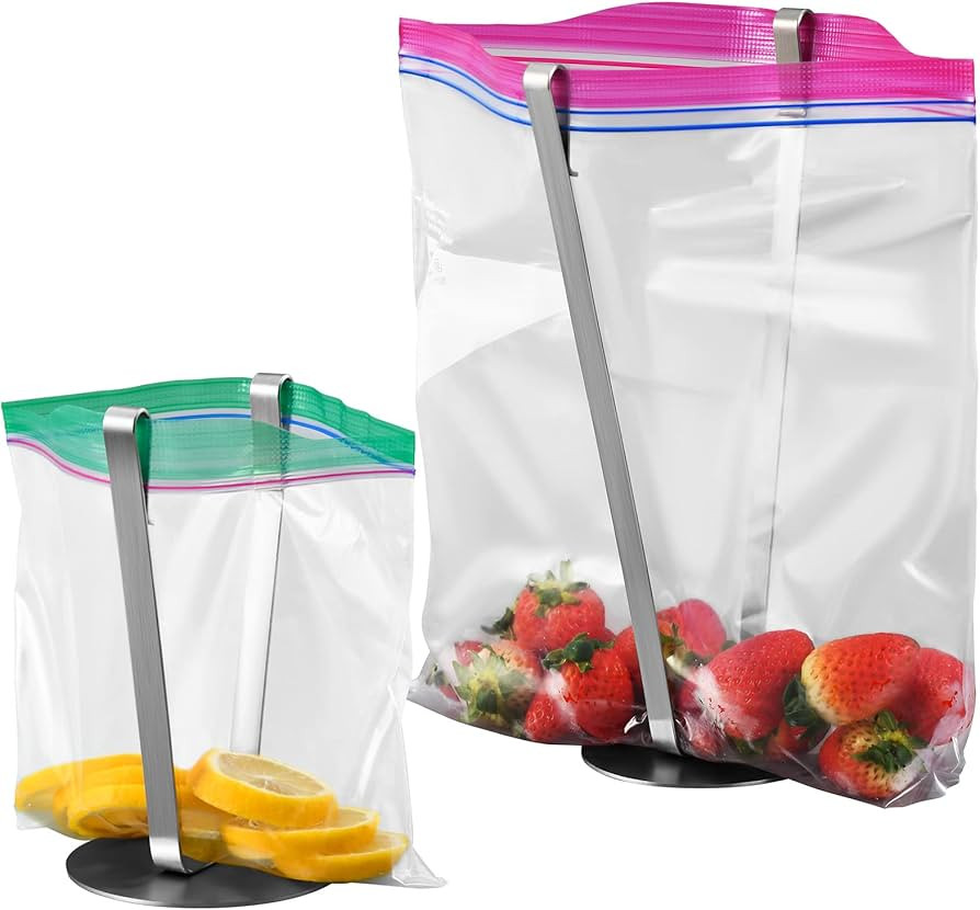 Kinkota Stainless Steel Ziplock Bag Holder for Filling, Food Storage Bag/Plastic Freezer Bag Hold... | Amazon (US)