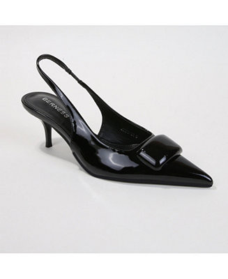 Women's Jennifer Patent Slingback Kitten Heels with Geometric Embellishment | Macy's