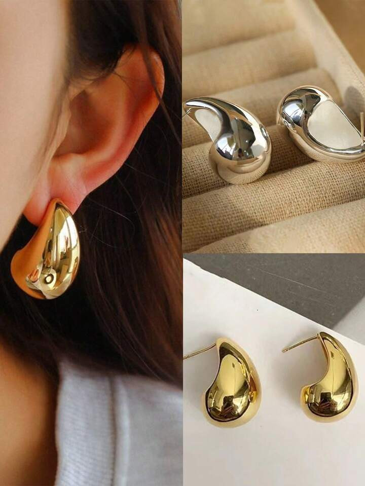 1 Pair Of Elegant And Fashionable Water Drop-Shaped Earring Accessories For Women | SHEIN
