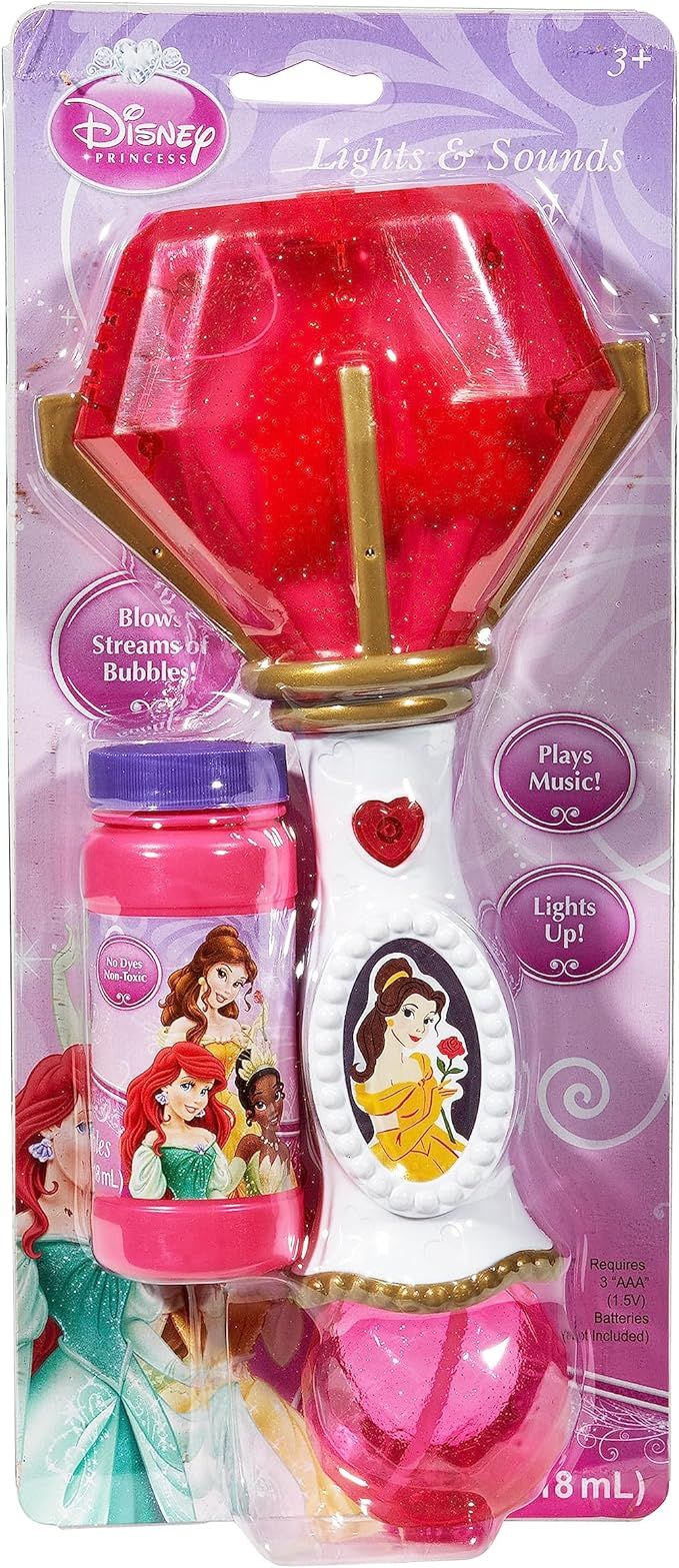 Little Kids Disney Princess Beauty and The Beast Belle Light and Sound Musical Bubble Wand, Inclu... | Amazon (US)