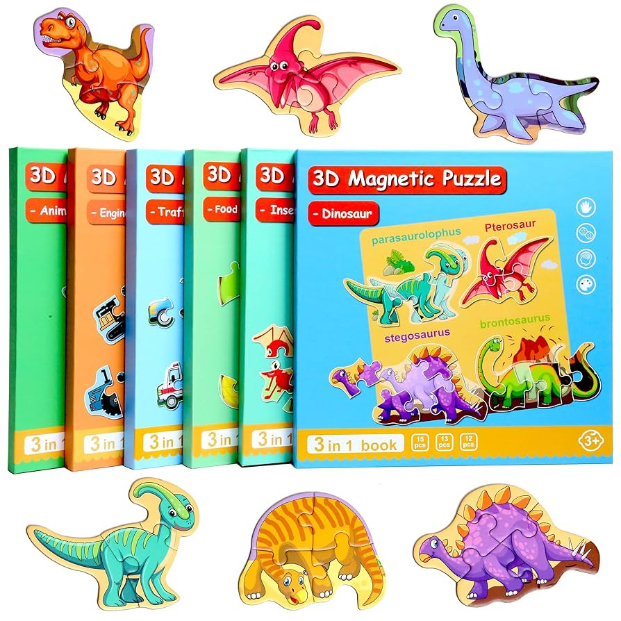 Magnetic Puzzles for Kids Ages 1-3, Travel Toddler Puzzles Ages 2-4 Year, Dinosaur Activities Toy... | Amazon (US)