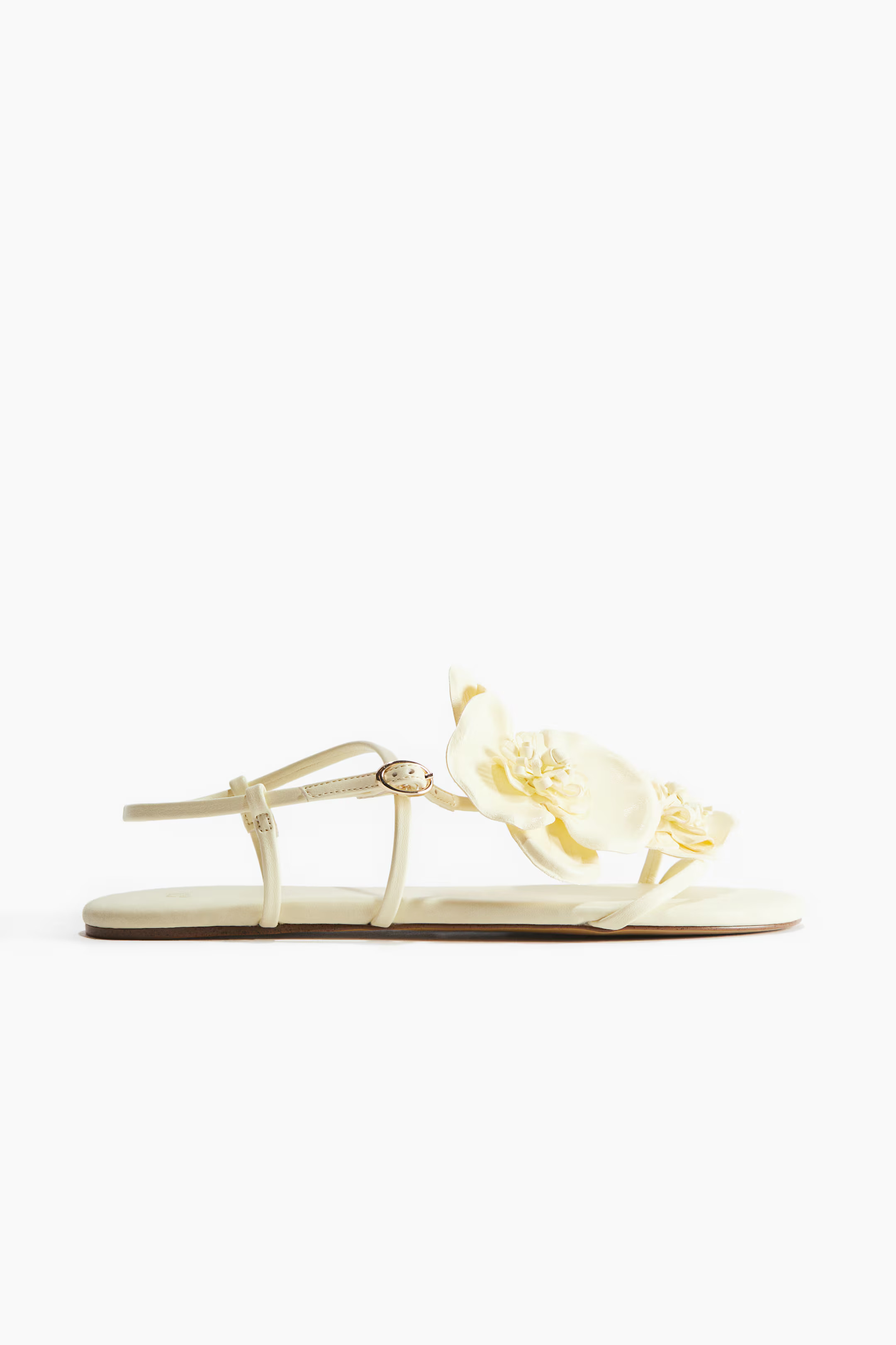 Appliquéd Strappy Sandals - Light yellow - Ladies | H&M US | H&M (US + CA)