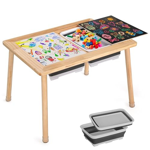 Sensory Table for Toddlers, Kids Play Sand Table with 2 Large Storage Bins, Indoor Outdoor Activity Table for Boys and Girls | Amazon (US)