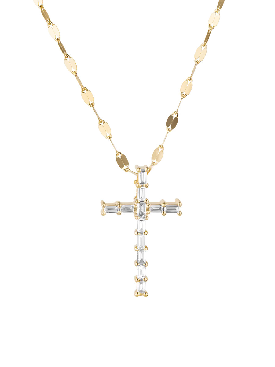 14K Yellow Gold & 0.27 TCW Diamond Cross Pendant Necklace | Saks Fifth Avenue