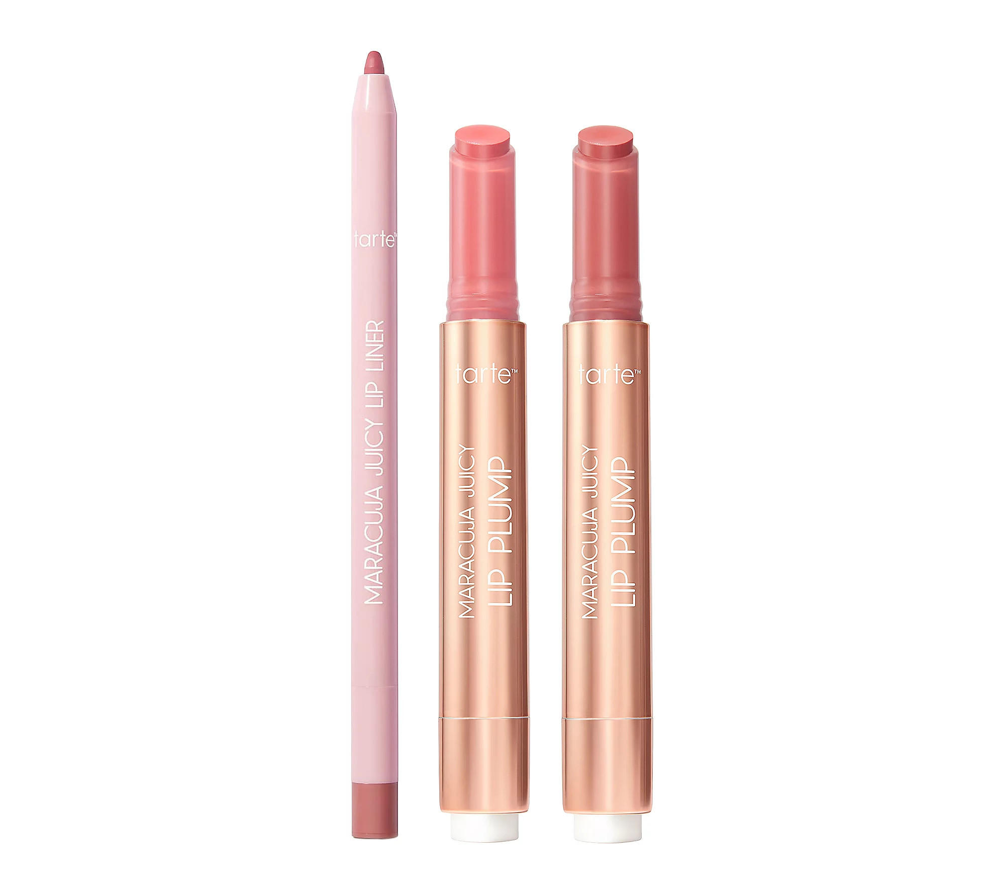 tarte maracuja juicy lip line & plump 3pc kit | QVC