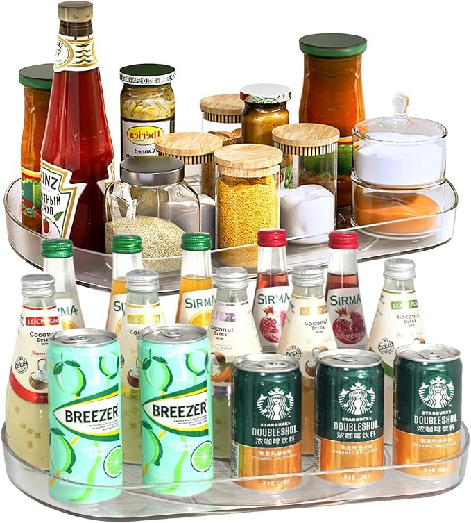 Voova Lazy Susan Turntable Organizer for Refrigerator, 360° Rotating Fridge Organizers and Stora... | Amazon (US)