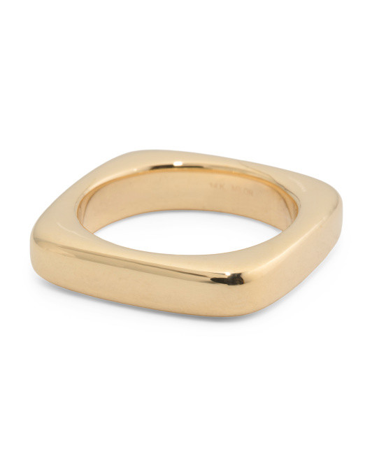 Made In Italy 14kt Gold Square Stacking Ring | TJ Maxx