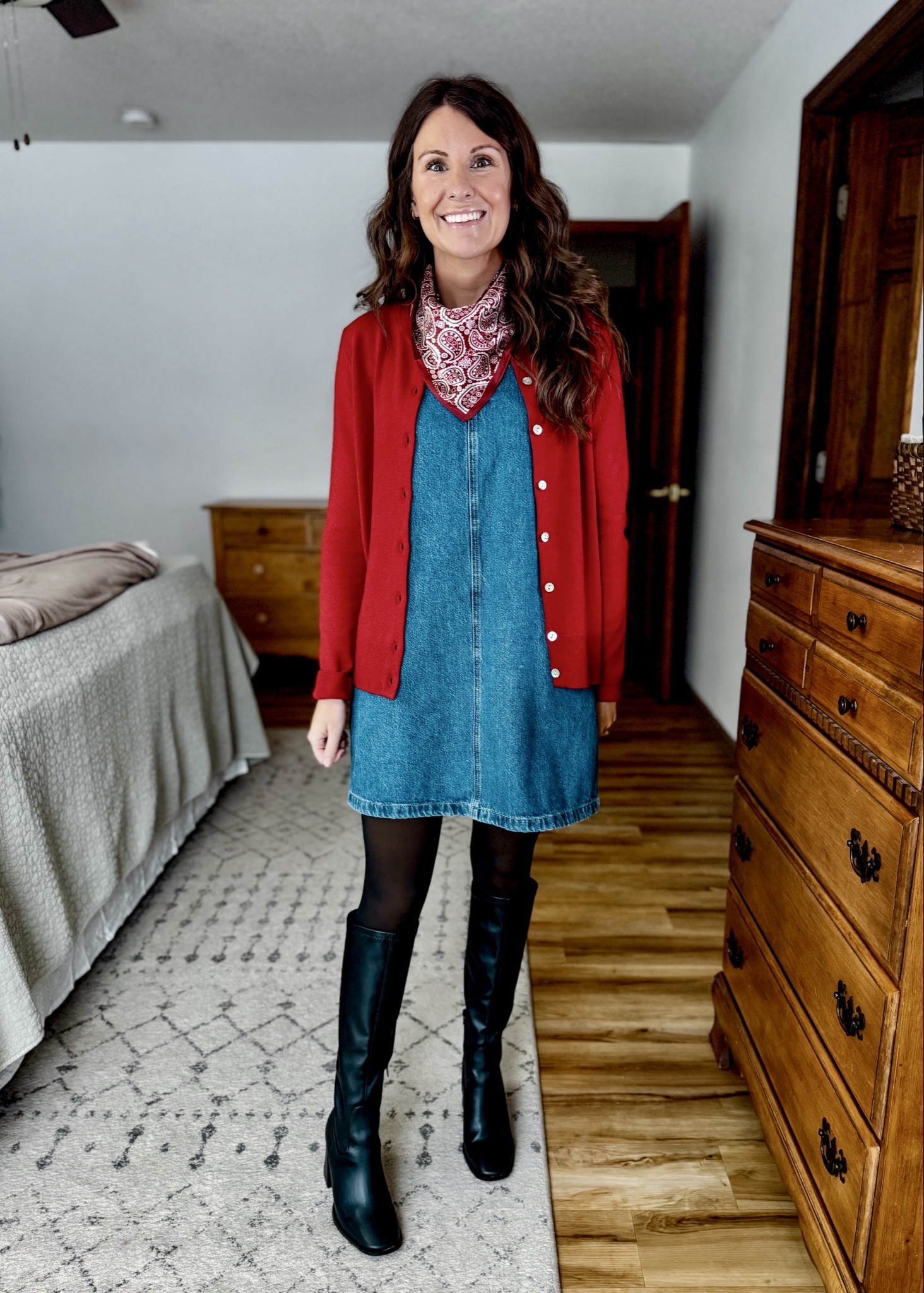 use INFG-25MARISSA10  for 10% off your first order from Quince (new customers only!)

My denim mini dress is mostly sold out (I bought this summer—wearing size xs), so I linked a bunch of similar options. 

Size xs in my red cashmere cardigan (also linked more affordable options). My tall boots are size 6.5 and my fleece-lined tights are small/medium. 
 
#quincedenim #quincetryon #cashmeresweater #cottonsweater #cashmerecardigan #cottoncardigan #quincesweater 


#LTKFindsUnder100 #LTKHoliday #LTKPetite