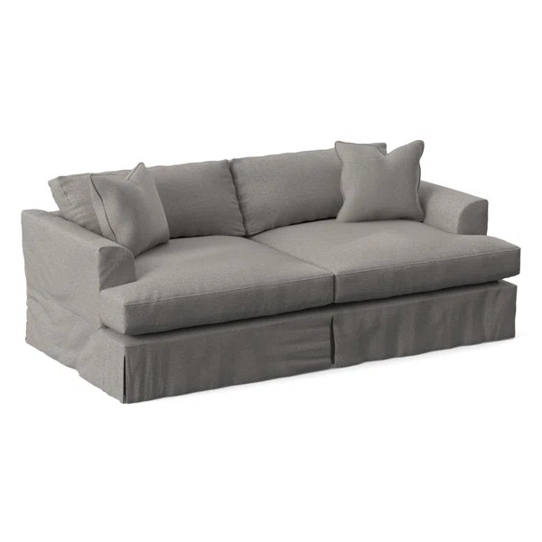 Lucia 93'' Recessed Arm Slipcovered Sofa with Reversible Cushions | Wayfair North America
