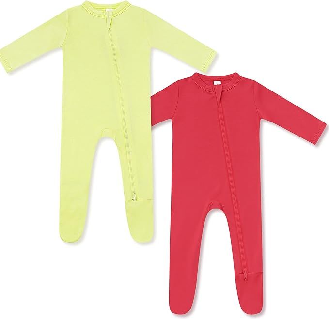 HAPIU Rayon from Bamboo Baby Footed Pajamas, 2 Way Zipper YKK, Footie Onesie for Baby Boy Girls, ... | Amazon (US)