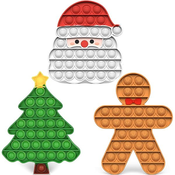Christmas Decorations Pop Fidgets Toys - Push It Bubbles Sensory Toy Christmas Party Decor Santa ... | Amazon (US)