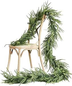 9ft Handmade Christmas Garland,Artificial Cypress Cedar Pine Needles Greenery Seasonal Garland fo... | Amazon (US)