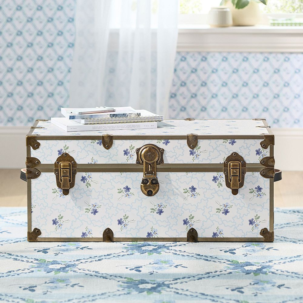Hill House Clematis Scallop Standard Dorm Trunk | Pottery Barn Teen