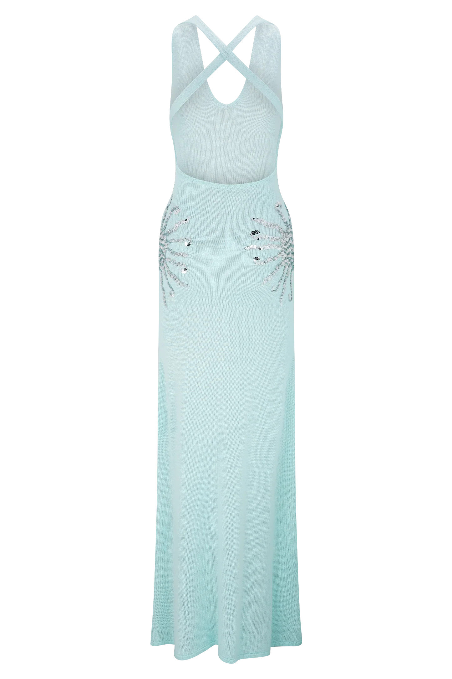 Ellington Knit Maxi Dress With Sequin - Lagoon | Meshki UK