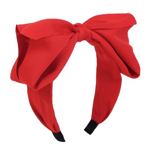 Huachi Red Bow Headbands for Women Girls Christmas Holiday Bow Headband, Vintage Red Headband for Halloween Costume | Amazon (US)